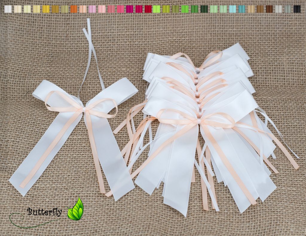 Antennenschleifen Hochzeit, 10 Stück, Farbauswahl:apricot Produktbild 