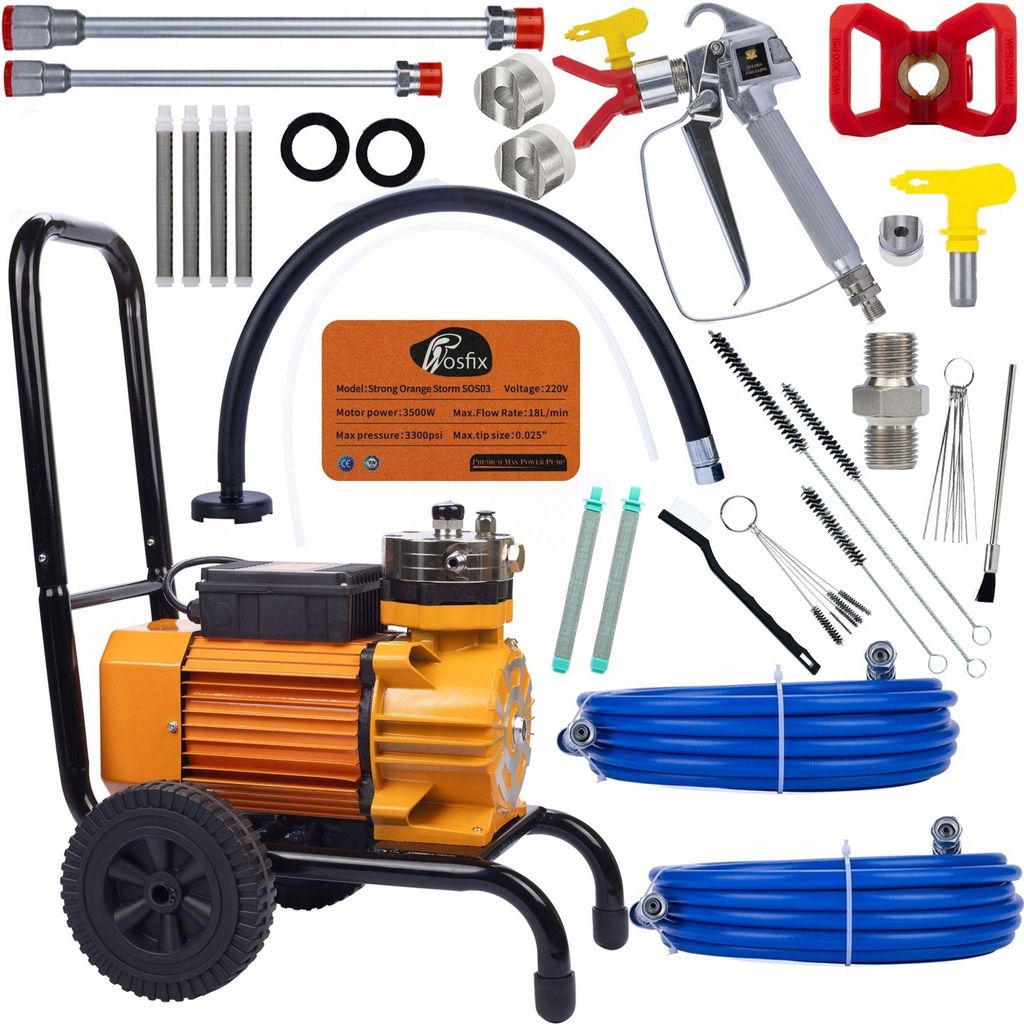 Rosfix Aggregat Rosfix Strong Blue Storm SBS03 3500W 22MPA 18L/min+Lanze 50cm+Einstiche+Schlauch 13m+Schlauchadapter+4x 60mesh Filter+2x 30mesh Fil...