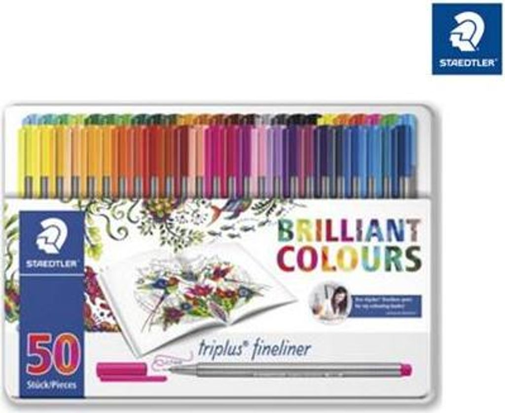 Staedtler - Triplus fineliner Metallbox 50er Johanna Basford