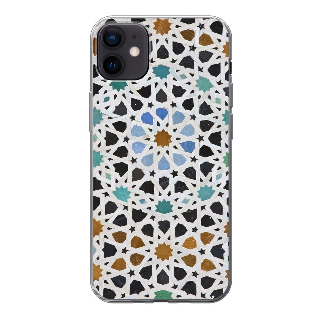 MuchoWow Handyhülle Schutzhülle Hülle für iPhone 12 mini Ein marokkanisches Mosaikdetail Silikon Softcase Handy Hülle - Bild