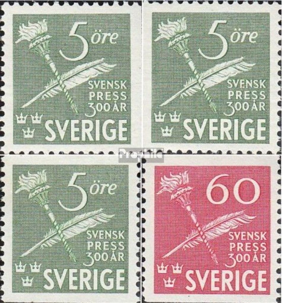 Briefmarken Schweden 1945 Mi 312A,DI,Dr,313A (kompl.Ausg.) postfrisch Tagespresse