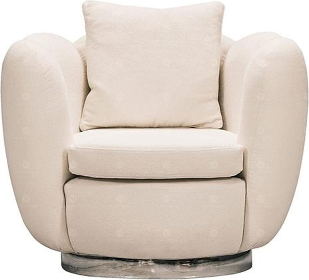 Moderne Sessel Einsitzer Sitzer Weiß Stoff  Wohnzimmer Produktbild 