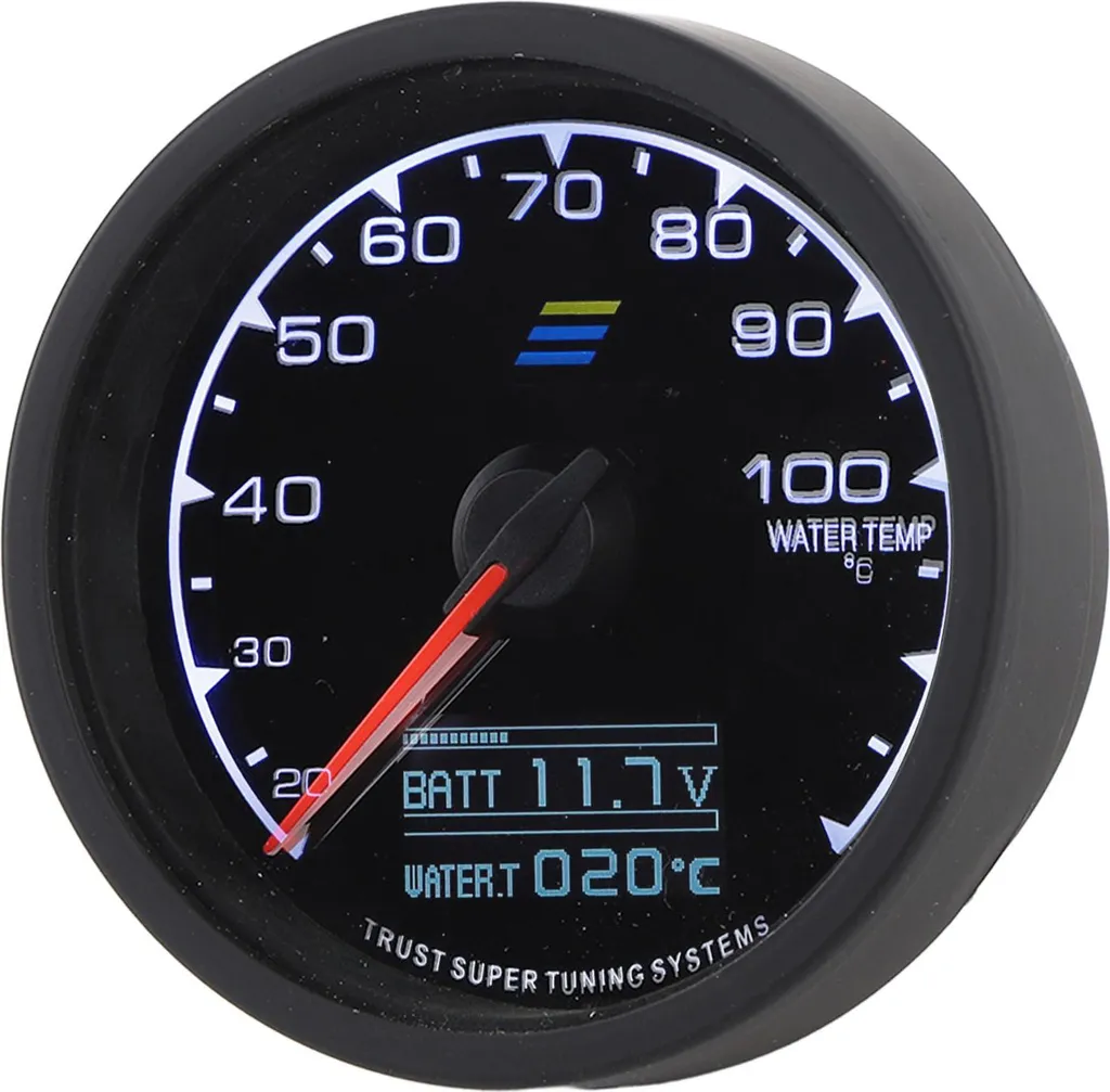 Indicateur de température d'eau 68mm DC 10-15V pour véhicule de sport