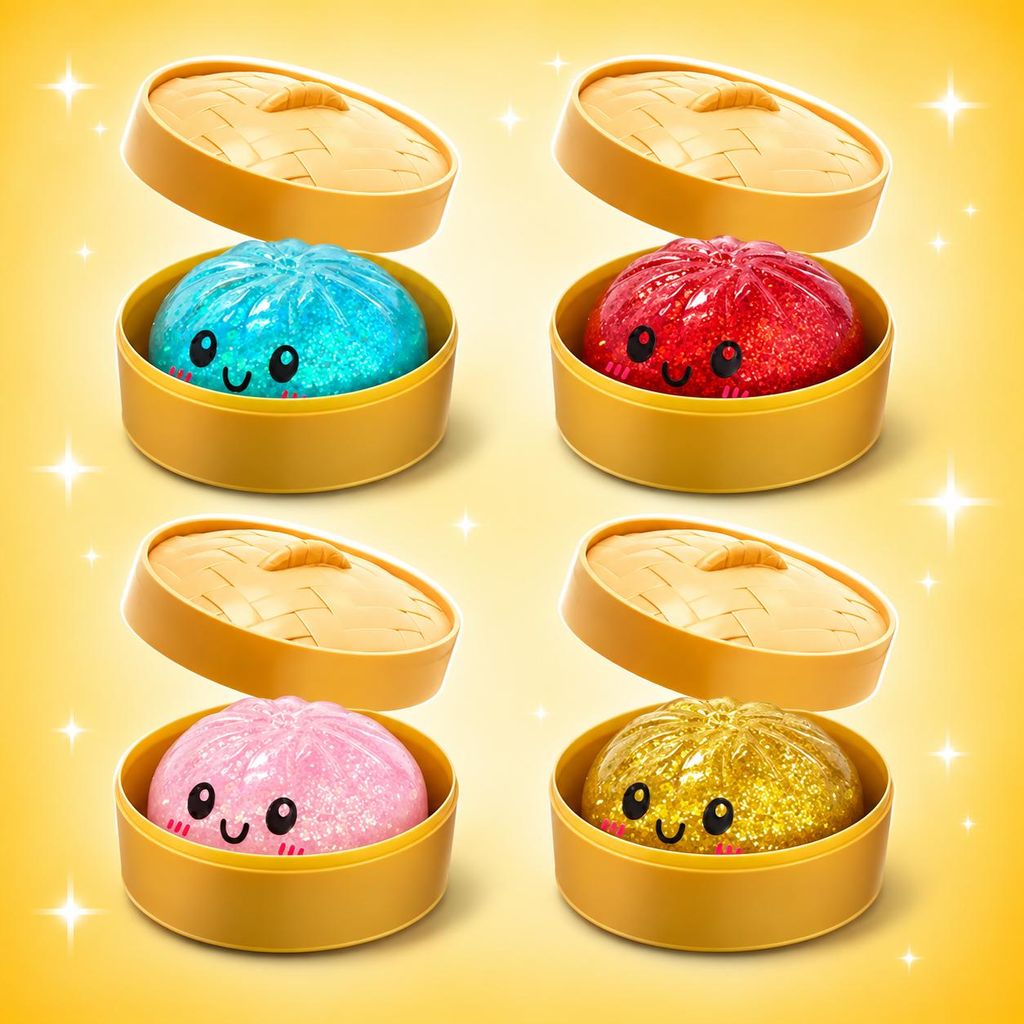 Glitzer Dumpling Squishy 10 cm – Anti-Stress Produktbild 