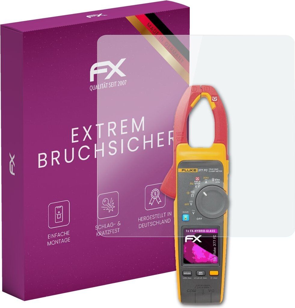 atFoliX FX-Hybrid-Glass Displayfolie kompatibel mit Fluke 377 FC Glasfolie