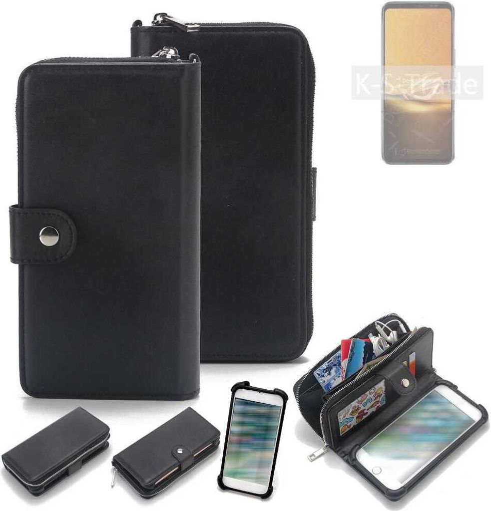 K-S-Trade 2in1 Handyhülle Schutzhülle kompatibel mit Asus ROG Phone 6D & Portemonnee Cover Handy Hülle Case Etui Geldbörse Wallet Bookstyle