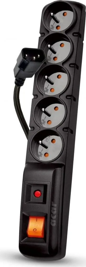Protection surtension Multiprise Acar F5 IEC 5 prises 5m anti-foudre noir