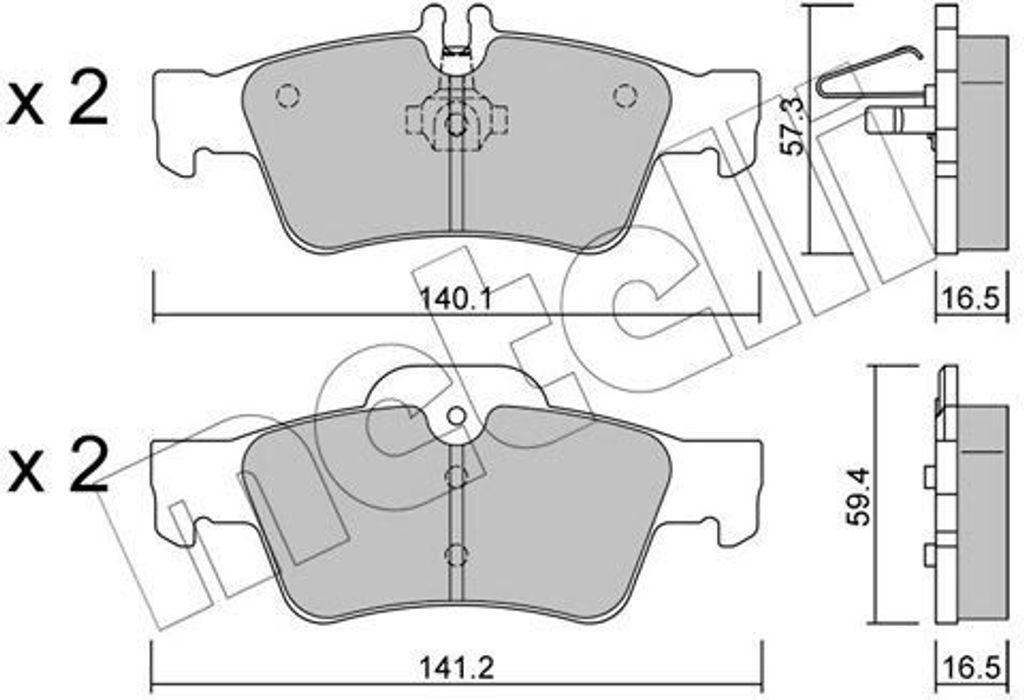 METELLI Bremsbeläge Satz Hinten Bremsklötze passend für MERCEDES-BENZ E-Klasse Limousine (W211) 22-0568-0
