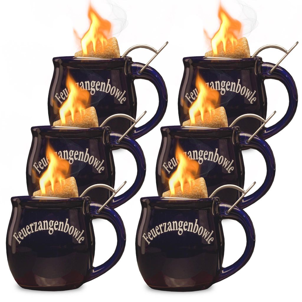 Feuerzangentasse 6er im Karton, Blau - für Feuerzangenbowle Produktbild 