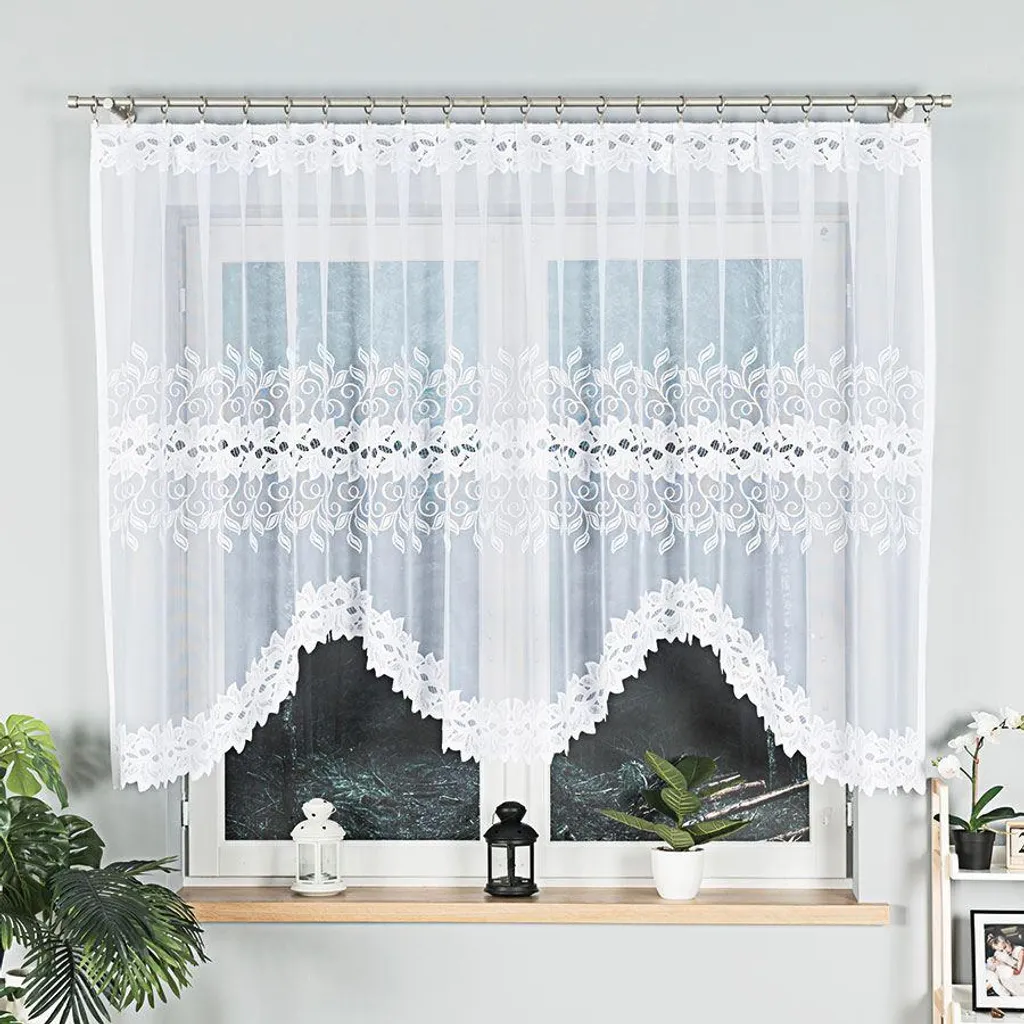 Voilage décoratif BASTIA blanc 320x140 cm MyBestHome pour fenêtre