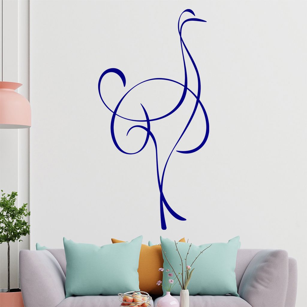Strauß Linien Wandtattoo in 6 Größen - Wandaufkleber Wall Sticker - Dekoration, Küche, Wohnzimmer, Schlafzimmer, Badezimmer