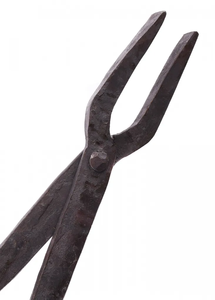 Pince forgée plate de 38 cm en acier carbone noir pour forge
