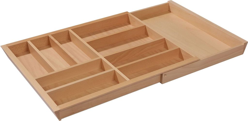 Besteckeinsatz Holz, Schublade 80-100cm, Besteckkasten ausziehbar