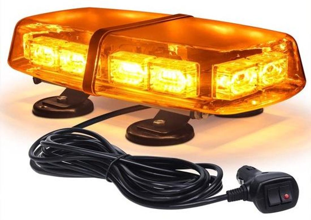 Notstrom-Alarmleuchte - Oranges Blinklicht - Magnetisch - Amber Blinker - Warnleuchte - Sicherheitsleuchte 12V/24V - Arbeitsleuchte
