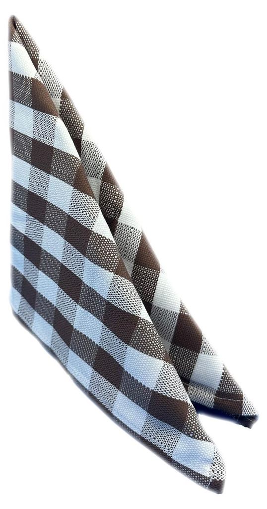Tischwäsche im 2 cm Karo braun-weiß 100% Baumwolle Landhaus Produktbild 