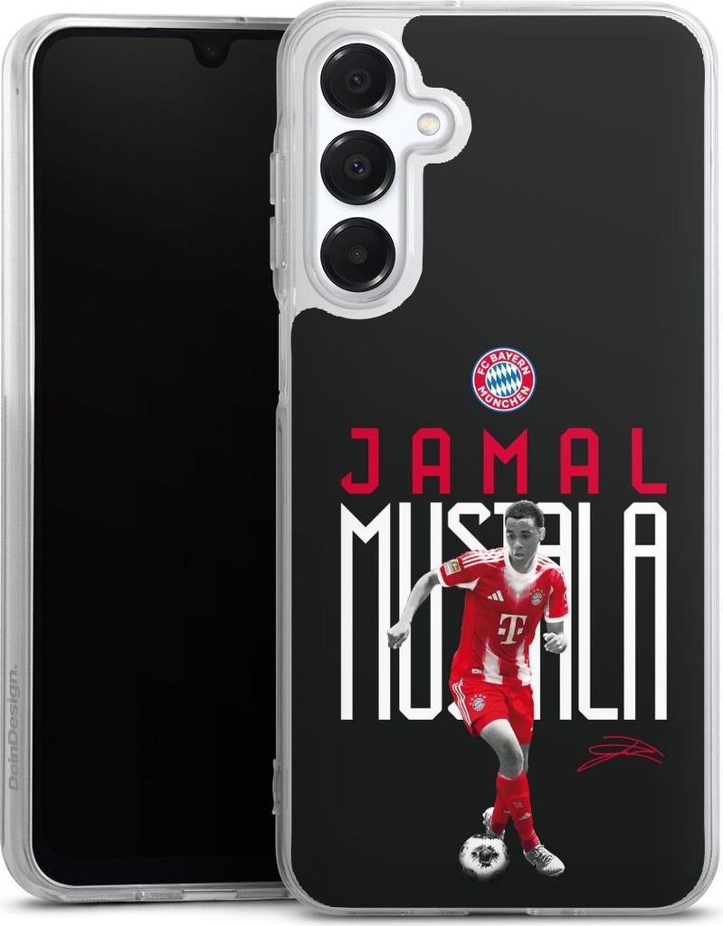 DeinDesign Handyhülle für Samsung Galaxy A16 5G Silikon Hülle Case Smartphone Schutzhülle FC Bayern München Offizielles Lizenzprodukt Jamal Mu...