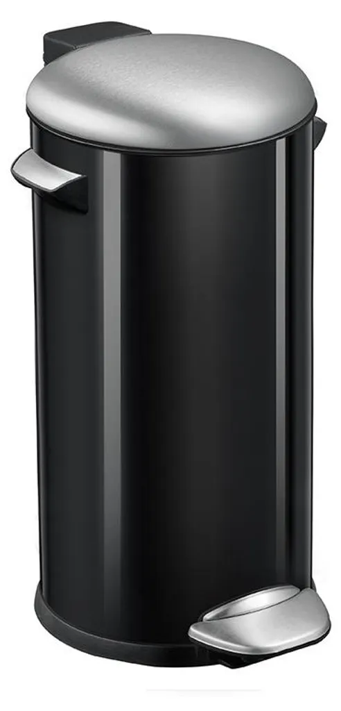 Poubelle à pédale 30L EKO Belle Deluxe robuste en acier noir et mat