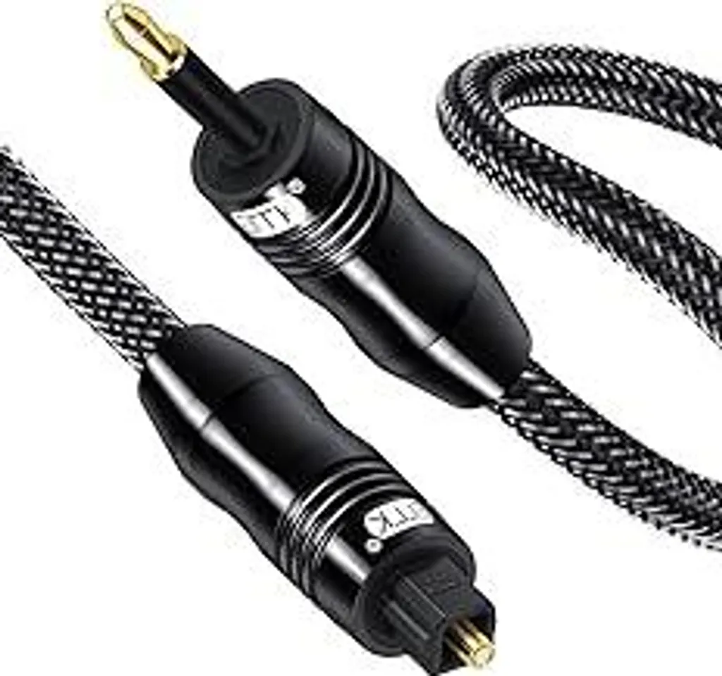 Cavo Fibra Ottica EMK Mini Toslink to Toslink 1m | SPDIF Gold 24K