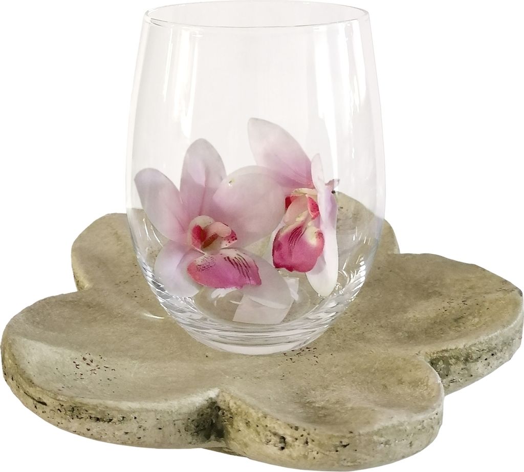 Windlicht mit Untersetzer Vase