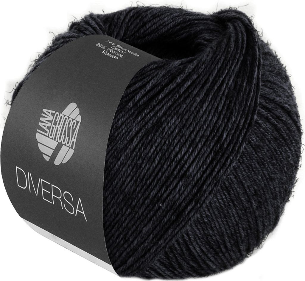 A ball of black yarn with a label.