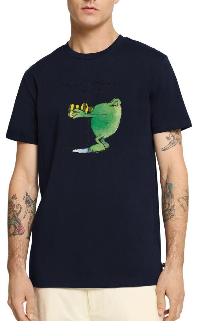 Spreadshirt Janosch Günter Kastenfrosch Küssen Ist Wie Fliegen Männer Premium T-Shirt, M, Navy