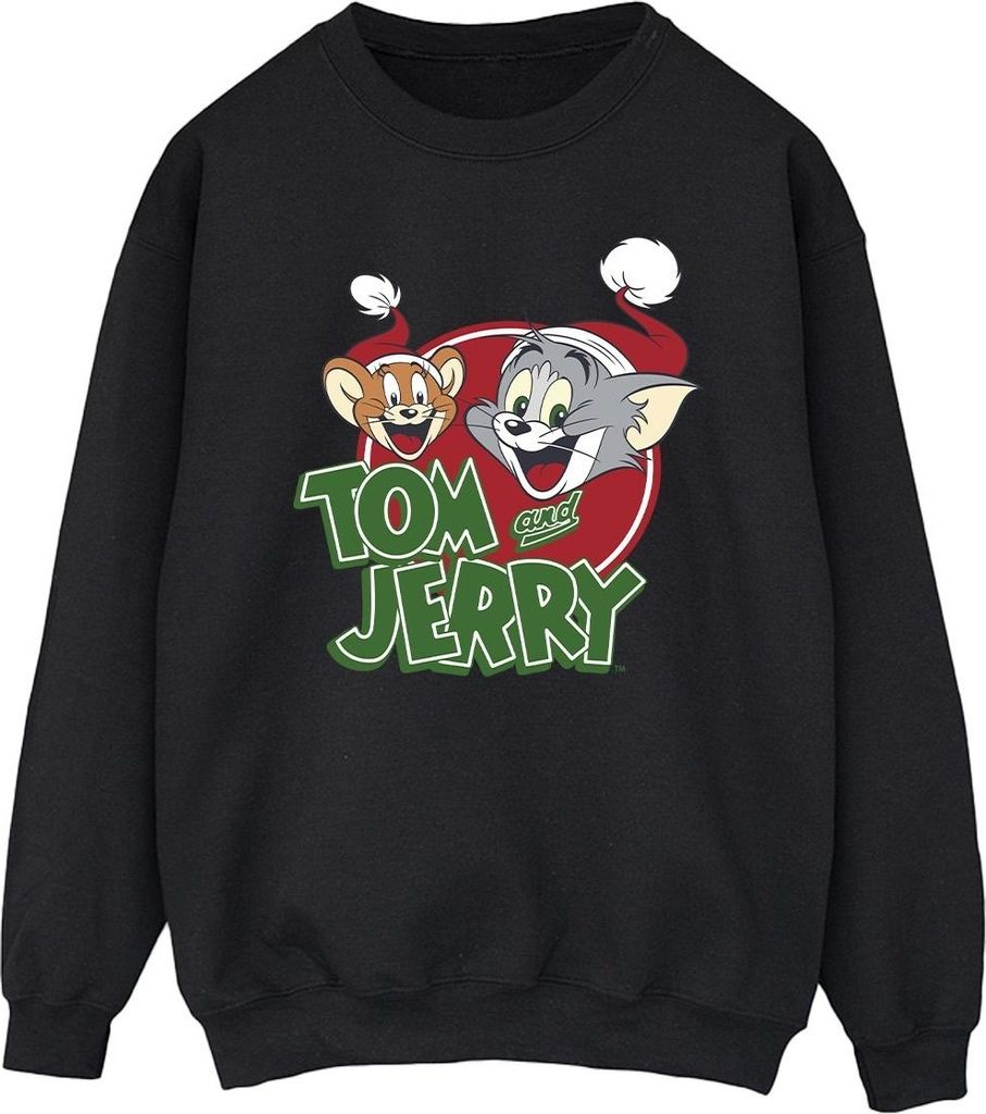 Tom And Jerry - "Christmas Hat Logo" Sweatshirt für Herren BI47130 (3XL) (Schwarz)