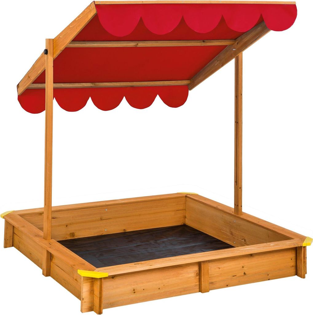 Bac à Sable de Jardin Enfant en Bois avec 1 Toit et 1 Bâche Image du produit 