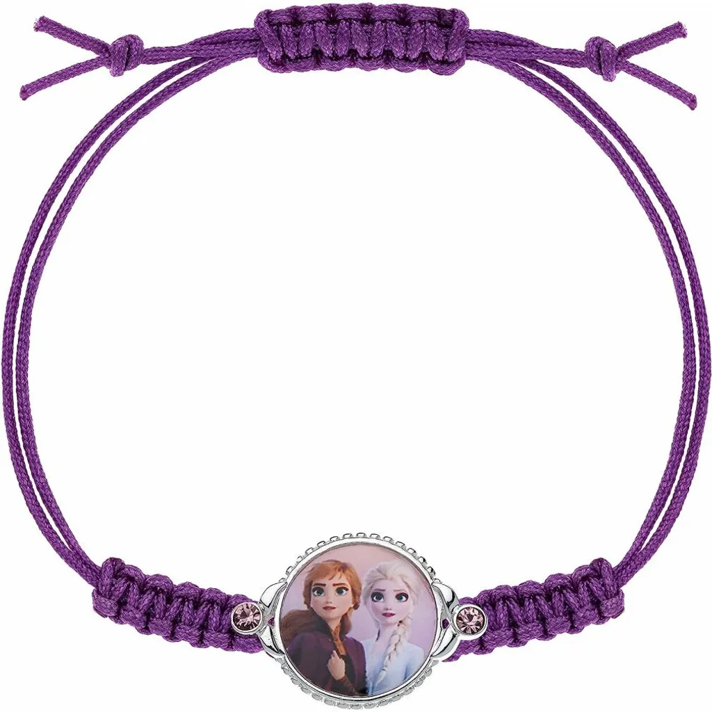 Bracelet Reine des Neiges en tissu ajustable avec Anna et Elsa Frozen