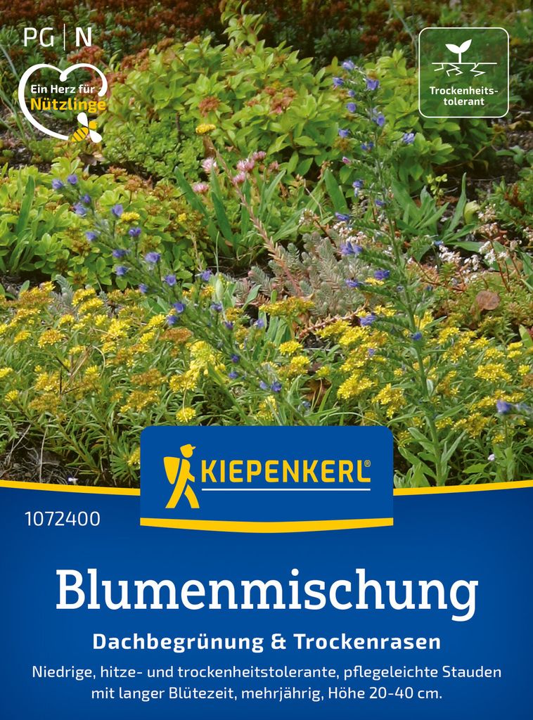 Kiepenkerl Blumensamen Dachbegrünung und Trockenrasen 2 - 4 m²