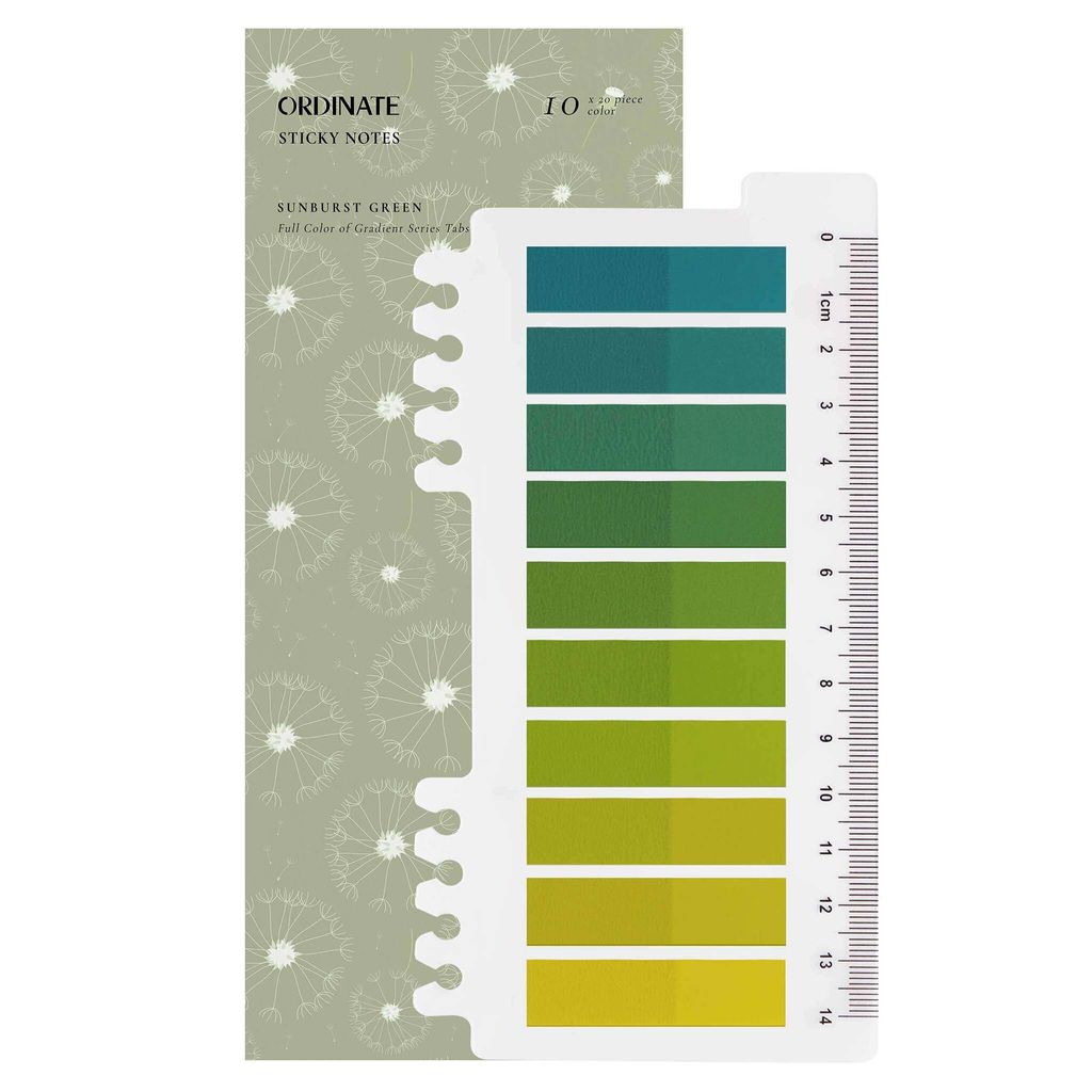 Ordinate-Sunburst Green 200 Stück Sticky Notes, Transparent Produktbild 