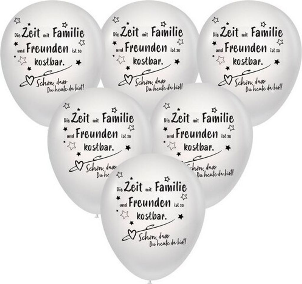 10 Ballons Kostbare Zeit - Zeit mit Familie Ø27cm