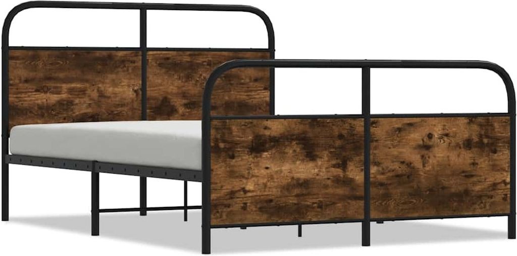 Bettgestell ohne Matratze 120x190 cm Räuchereiche Holzwerkstoff