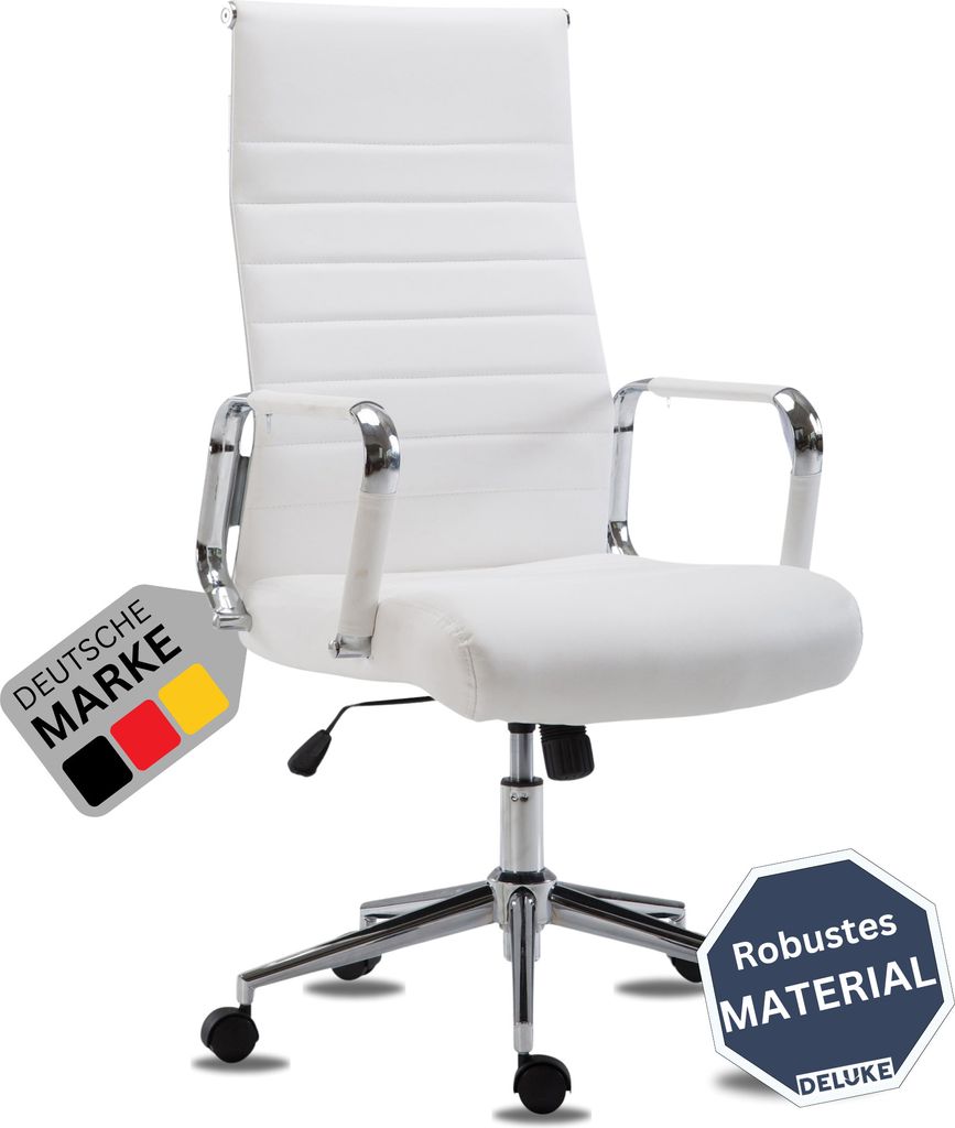 DELUKE Bürostuhl Ergonomisch SONOD Schreibtischstuhl mit Rollen | Höhenverstellbarer Drehstuhl, Arbeitsstuhl mit Armlehne | Chefsessel, Compute...