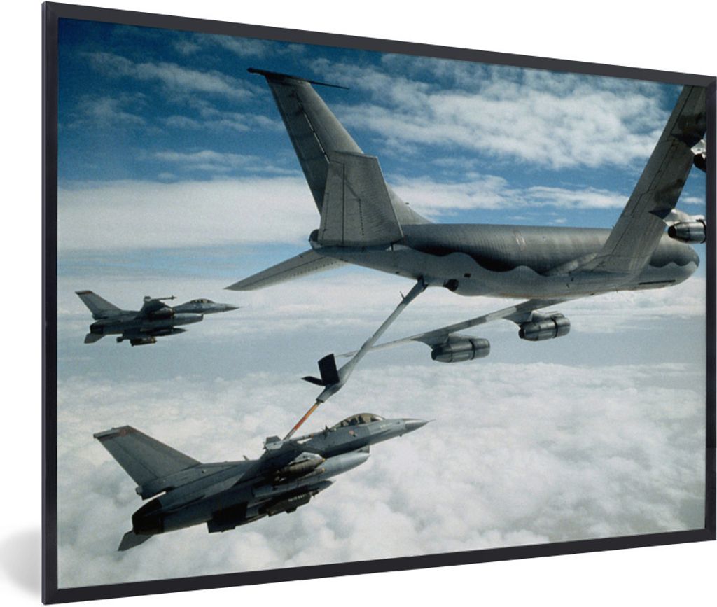 MuchoWow Gerahmtes Poster Bild von mehreren Kampfjets 60x40 cm - Poster mit Schwarzem Bilderrahmen Wandposter Rahmen Foto Bilder - Printing - Wan...