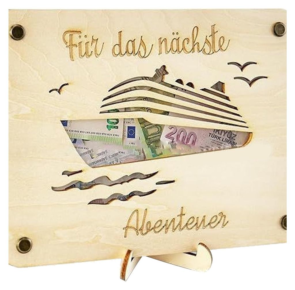1 Stück kreative Tischdekoration aus Holz – im Stil eines Kreuzfahrtschiffs.
