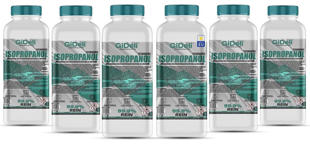 Isopropanol 6L Technisch 99,9% IPA Reiniger & Entfetter für Industrie GiDeli