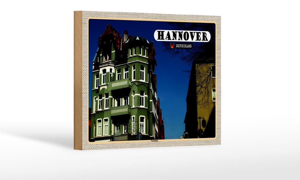 Holzschild Städte Hannover Nordstadt Gebäude 18x12 cm Produktbild 
