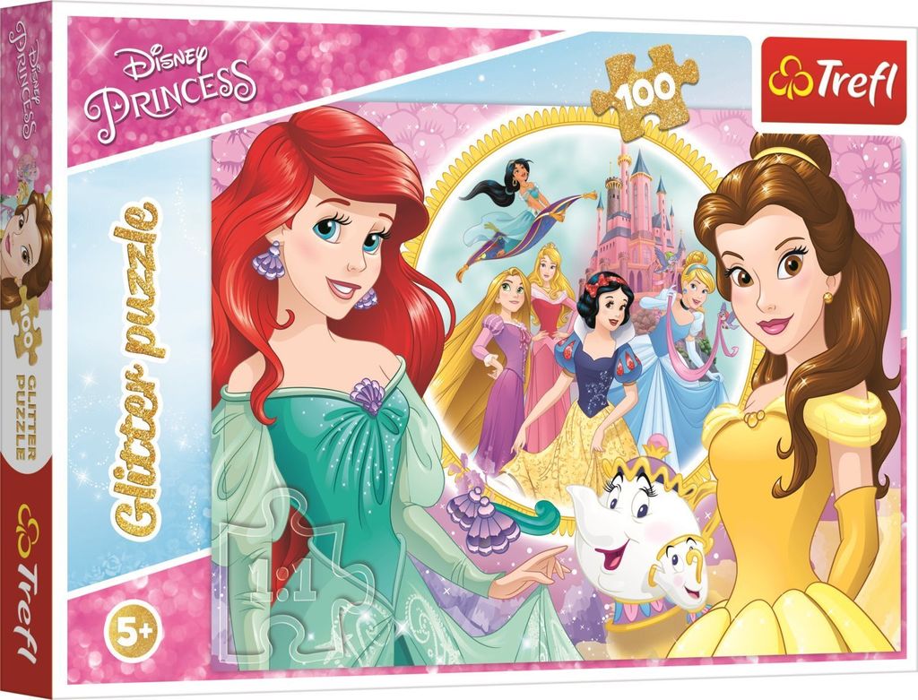 Trefl Glitter Puzzel Disney Princess 100 Stukjes Produktbild 