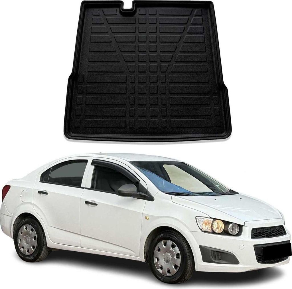 Kofferraumwanne Laderaumwanne für Chevrolet Aveo 2012-2024 Stufenheck Gummi TPE