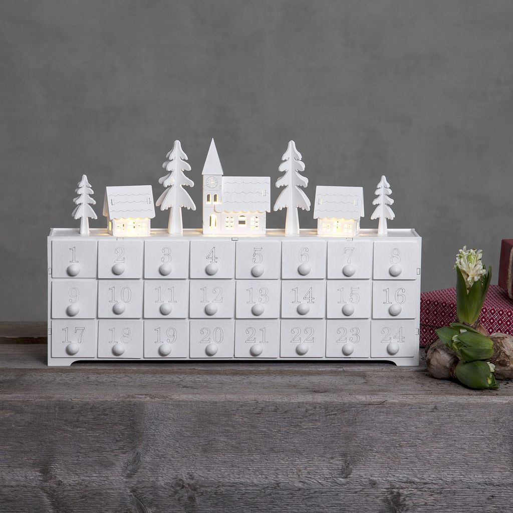 Świecznik kalendarz adwentowy drewniany Led YULETIDE na Zdjęcie produktu