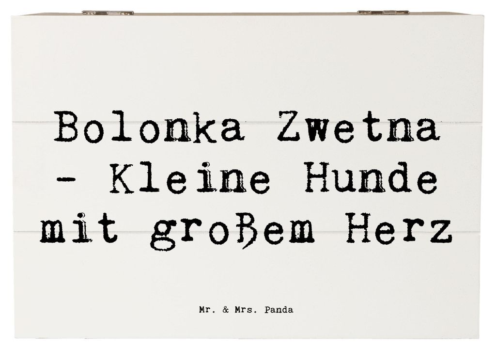 Mr. & Mrs. Panda Geschenkbox Spruch Bolonka Zwetna Herz 22 x 15 cm - Weiß - Geschenk, schatztruhe, Hunderassen, kleine, Hunderasse, Charakter, fot...