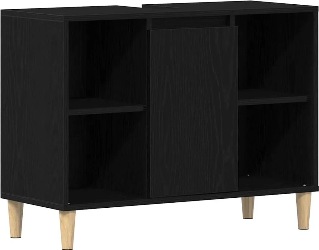 vidaXL Armadio lavello rovere nero 80x33x60 cm materiale a base di legno