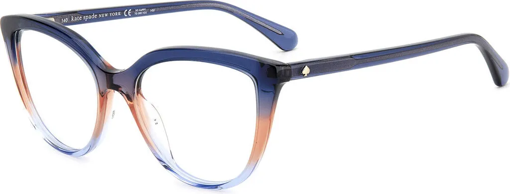 Lunettes de vue Kate Spade Hana œil de chat bleu et beige 52mm
