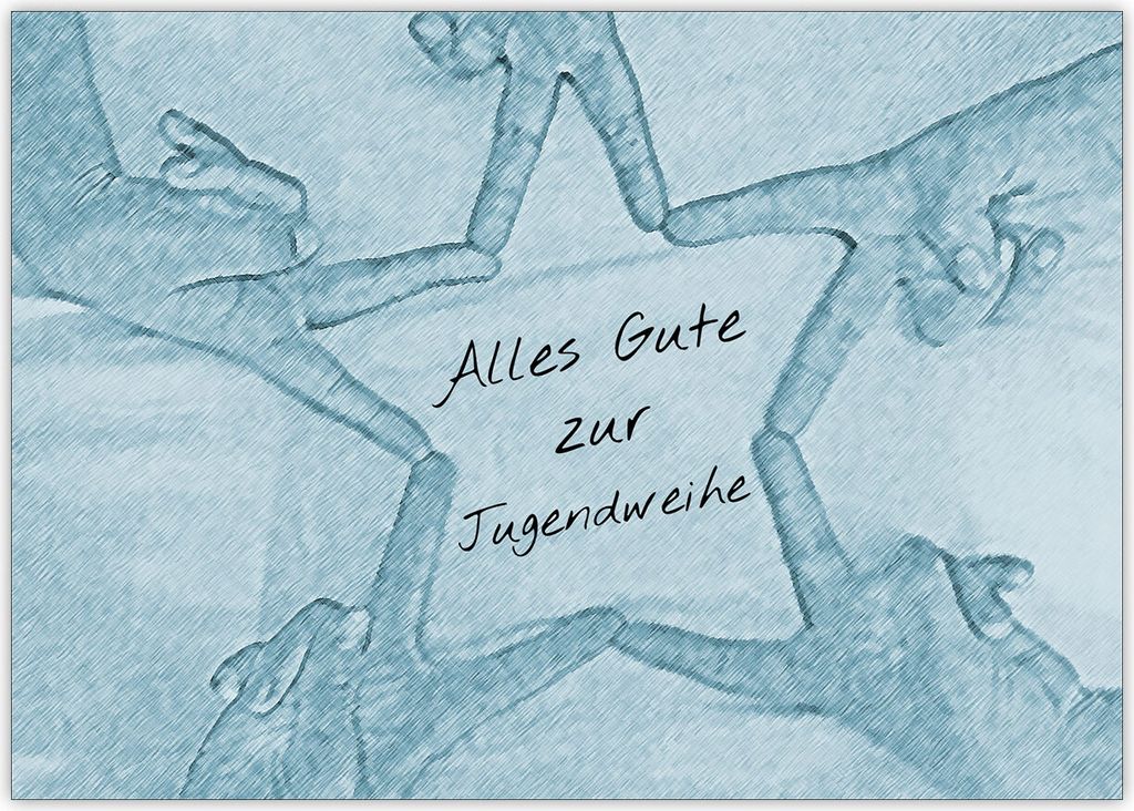 Trendige Freundes Grußkarte mit Stern zur Jugendweihe für Jungen: Alles Gute zur Jugendweihe