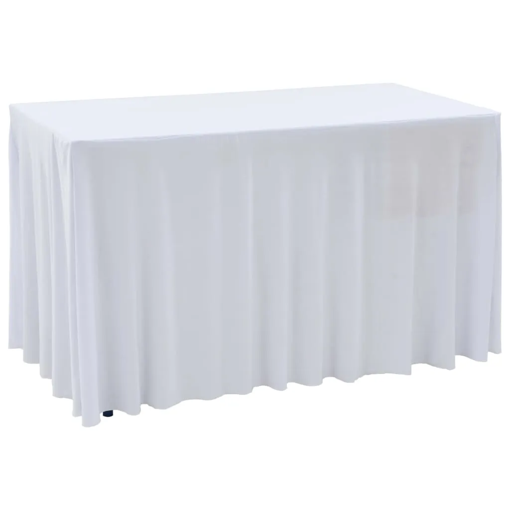 Nappe Rectangulaire Stretch Infroissable avec Bord Blanc - Lot de 2 Pièces