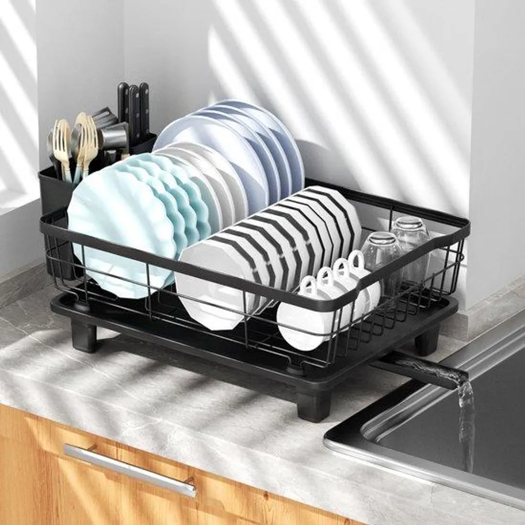 Égouttoir inox noir anti-rouille - Fini l'eau stagnante sur le plan travail