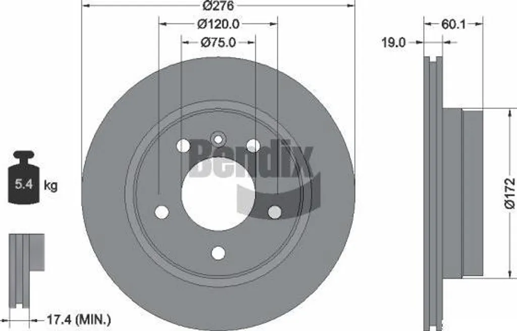 Disque de frein Bendix BDS1242 : Entretien BMW Série 3 E36 E46 1162315