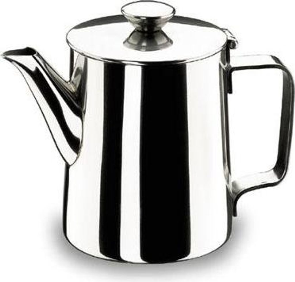 Lacor Edelstahl Kaffeekanne 1L mit Deckel und Ausgießer, spülmaschinenfest