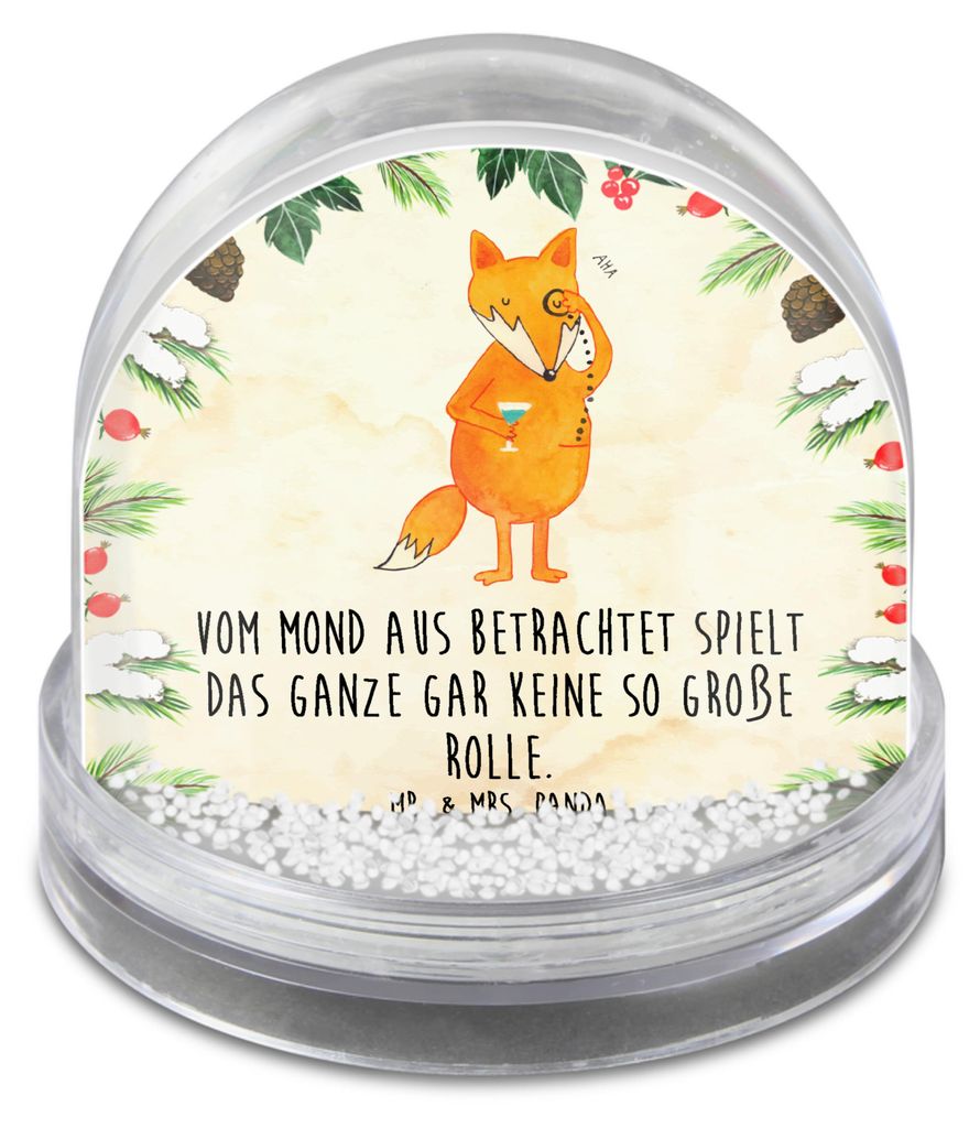 Mr. & Mrs. Panda Schneekugel Weihnachten Fuchs Lord - Naturpapier - Geschenk, Cocktail, schnee kugel, dekoartikel, Spruch Lustig, Schick, Mond, Wei...