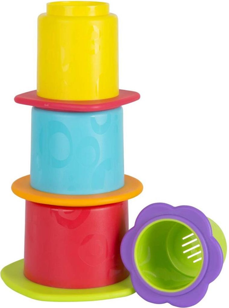 Playgro Badespielzeug Stapelbecher 4 Stück Baby Spielzeug BPA-frei Ab 9 Monate